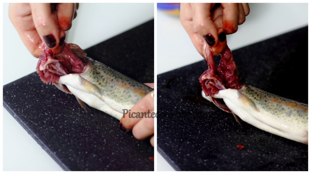 Cleaning and boning fish for roasting in French style - 1