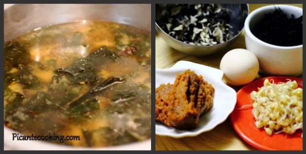 Koreańska zupa miso (Doenjang Chigae) z wodorostami - 2