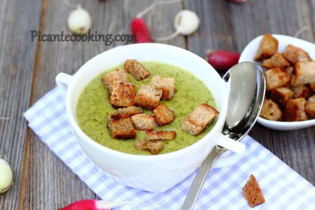Крем-суп з зелені редиски