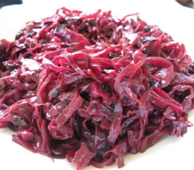 Braised red cabbage with orange juice