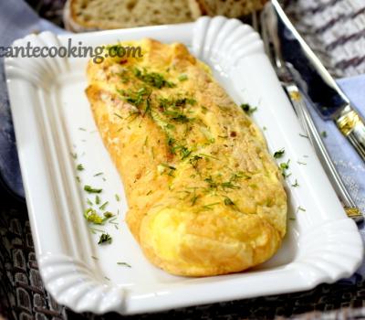 The most airy light omelet with cheese 