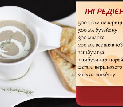 Грибний крем-суп. Відео-рецепт