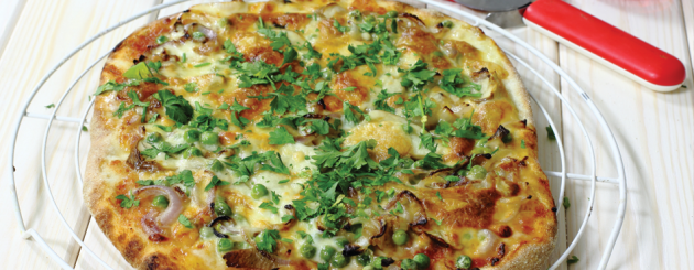 Нова страва для Bonduelle: Піца з білими грибами, горошком та петрушкою - 1