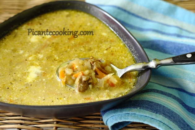 Суп з перловки з сушеними грибами і коріандром - 8