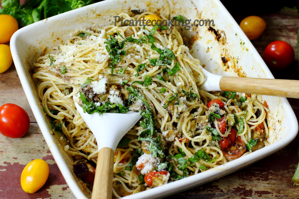 Spaghetti z pieczonymi warzywami - 8