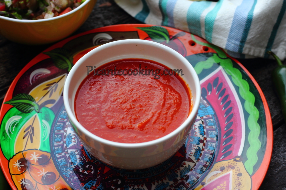Meksykański sos pomidorowy (hisz. Salsa roja) - 4