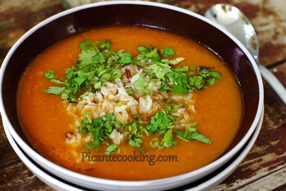 Zupa pomidorowa z imbirem i ryżem - 5