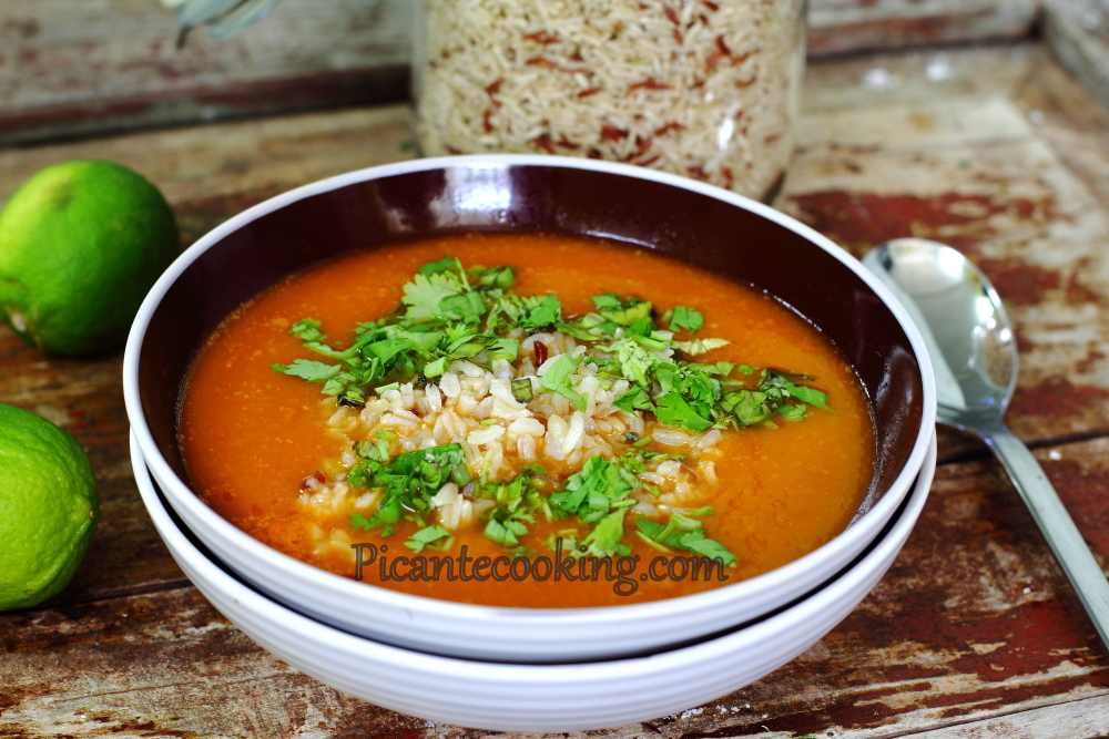 Zupa pomidorowa z imbirem i ryżem - 6