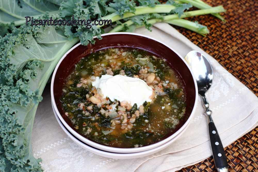 М'ясний суп з капустою кале та квасолею - 7