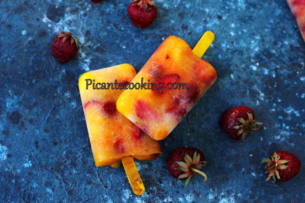 Meksykańskie lody paletas z mango i truskawek - 7