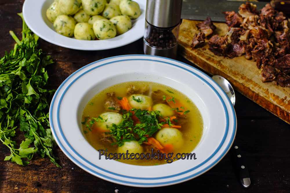 Яловичий суп з манними кльоцками - 12