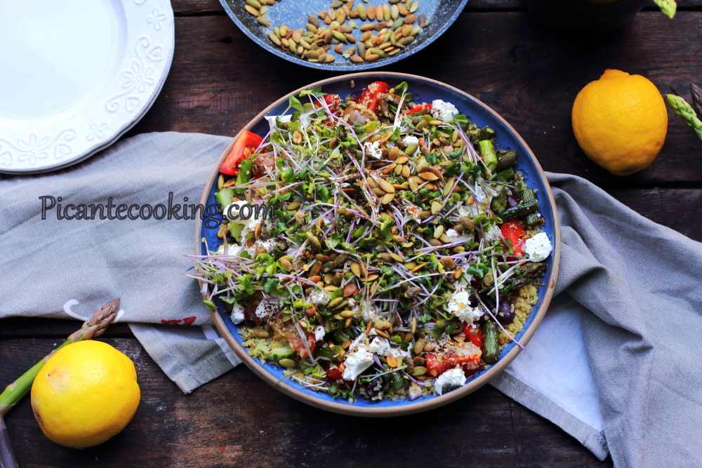 Вітамінний салат з булгуром, спаржею та оливками - 9