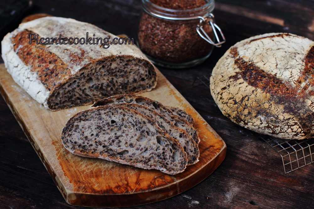 Pszenny chleb z sezamem i nasionami lnu - 1