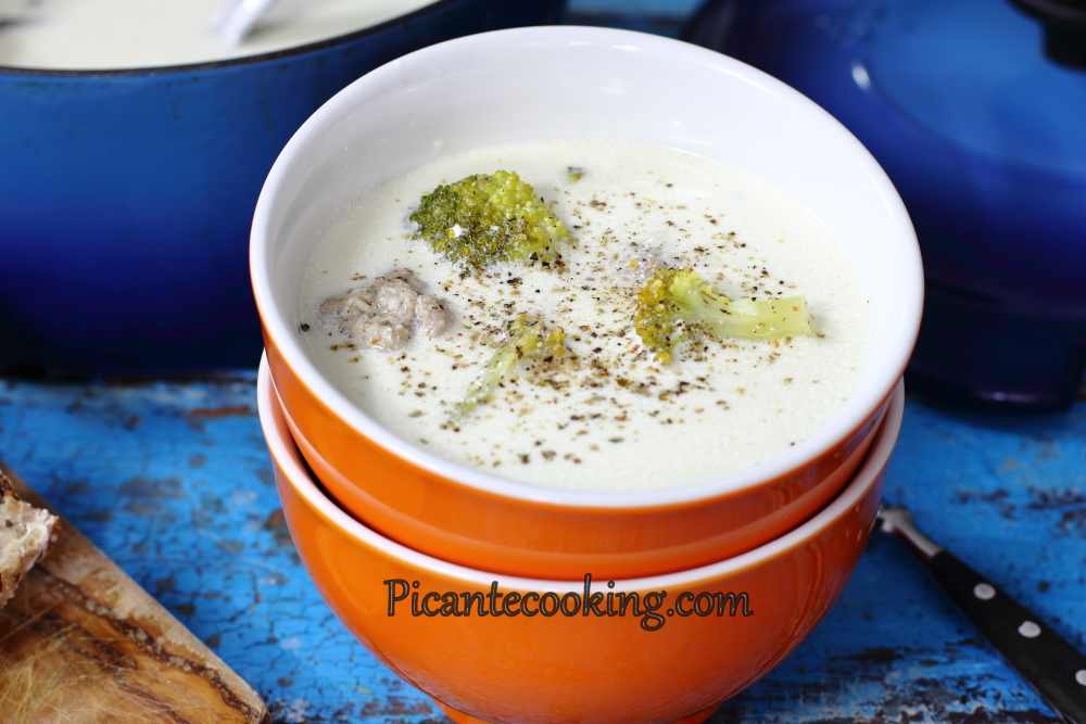Zupa z brokułami, kalafiorem i klopsikami - 7
